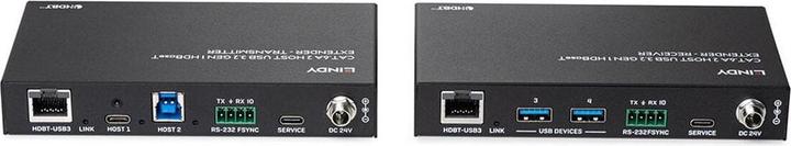 Actual product image Lindy 100m Cat.6A 2 Host USB 3.2 (USB-A)