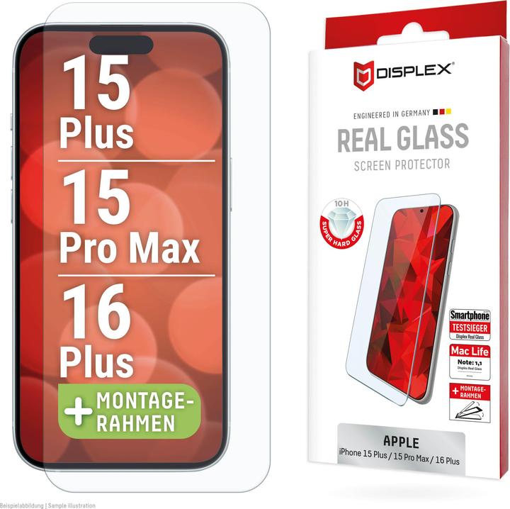 Produktbild Displex Real Glass, 2D Panzerglas (1 Stück, Apple iPhone 16 Plus)