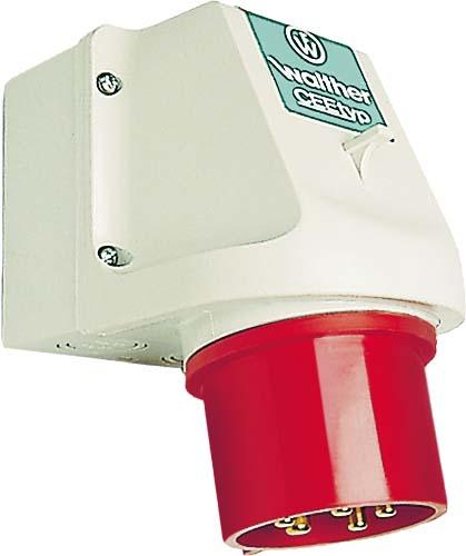 Produktbild Walther Werke WAL 636 WandgerÃ¤testecker 32A CEEtyp 400V 6h rot 5p IP44 (CEE 16/5)