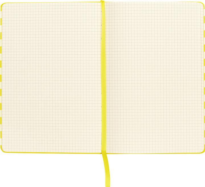 Image du produit Kolma Notizbuch A5 kariert Hardcover Stripy Lemon/Weiss (A5, Quadrillé, Couverture rigide)