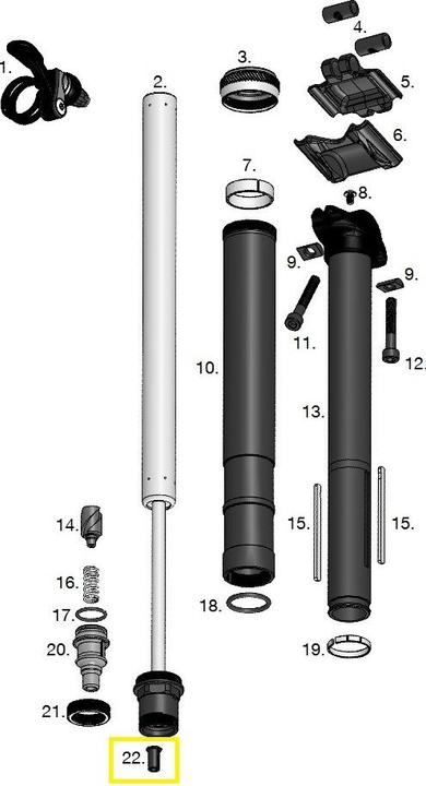 Actual product image Crankbrothers asp Highline cartridge valve adapter v2 ( 6mm shaft ) (Valve adapter set)