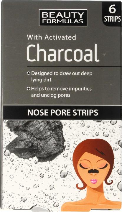 Produktbild Beauty Formulas Charcoal Nose Pore Strips Cleansing Nose Strips With Active Carbon 6 Pcs. (150 ml)