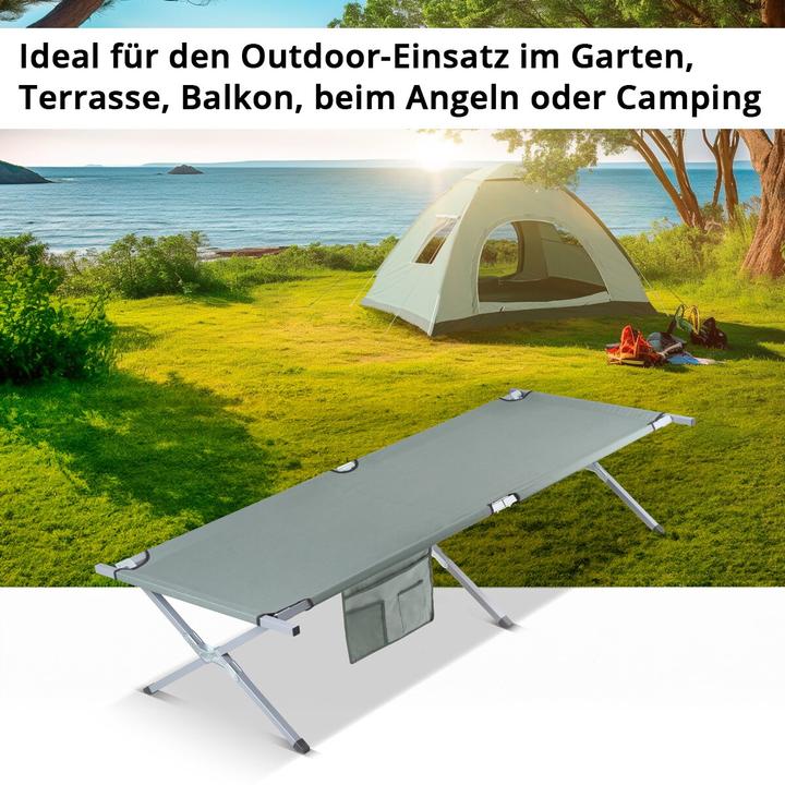 Actual product image Stahlwerk Camping lounger 150 kg 190x63 cm camp bed Camping bed Folding lounger Folding bed