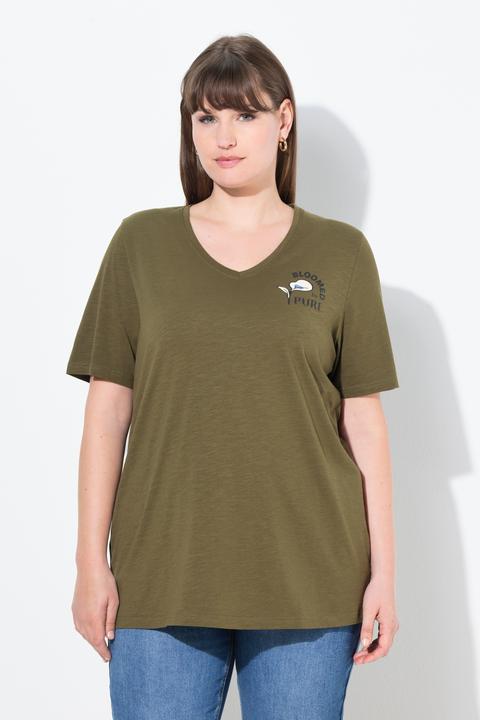 Produktbild Ulla Popken T-Shirt, Blüte, V-Ausschnitt, Halbarm (56)