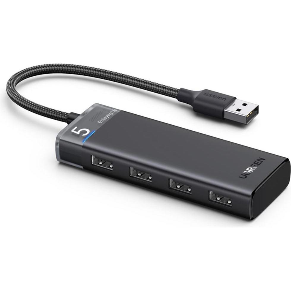 Ugreen 4-Port USB-A Hub (USB-A, 4 Ports), Dockingstation + USB Hub, Schwarz