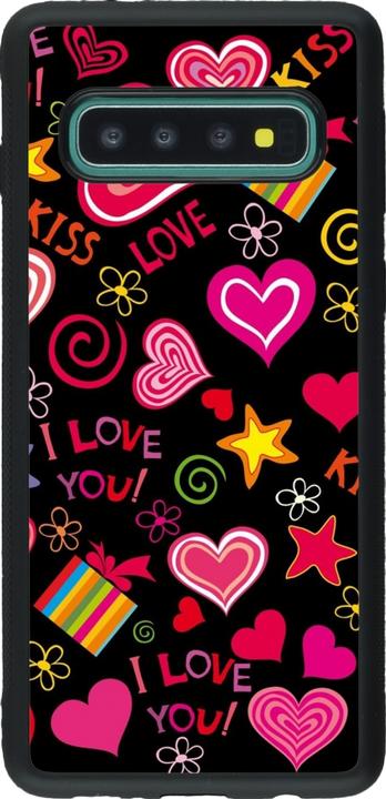 Image du produit PhoneLook Coque Silicone rigide noir Valentine 2023 love symbols (Samsung Galaxy S10+)