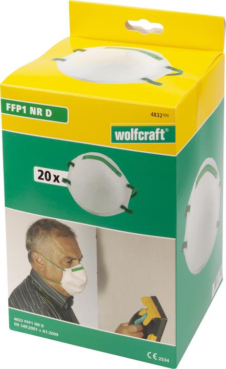 Immagine prodotto wolfcraft Maschera per polveri sottili senza valvola FFP (FFP1, 3 x)