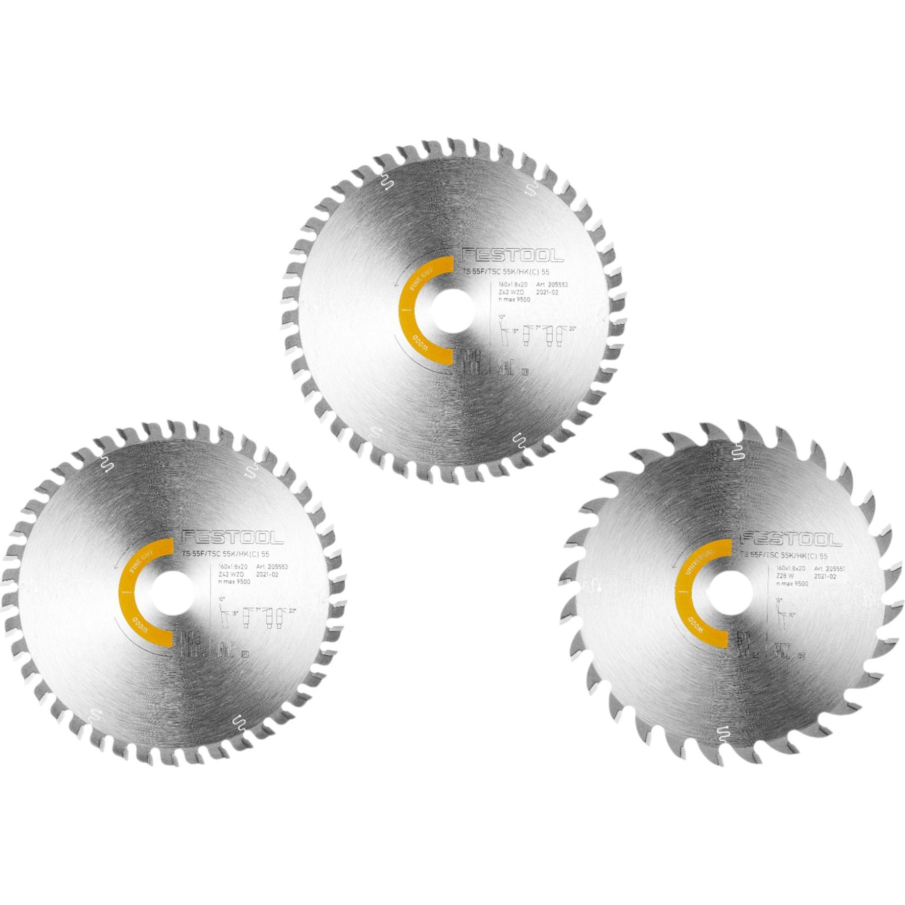 Festool, Lama, Kreissägeblatt-Set KSB-SORT/3 W 160x1,8