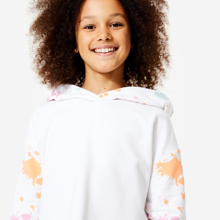 Produktbild Starever Tanz-Sweatshirt Mädchen Modern Jazz Dance Crop Top mit Kapuze - weiss (122)