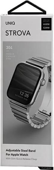 Produktbild Uniq pasek Strova Apple Watch 42/44/45/ 49mm Series 1/2/3/4/5/6/7/8/SE/SE2/Ultra Stainless Steel sre (Stainless Steel)