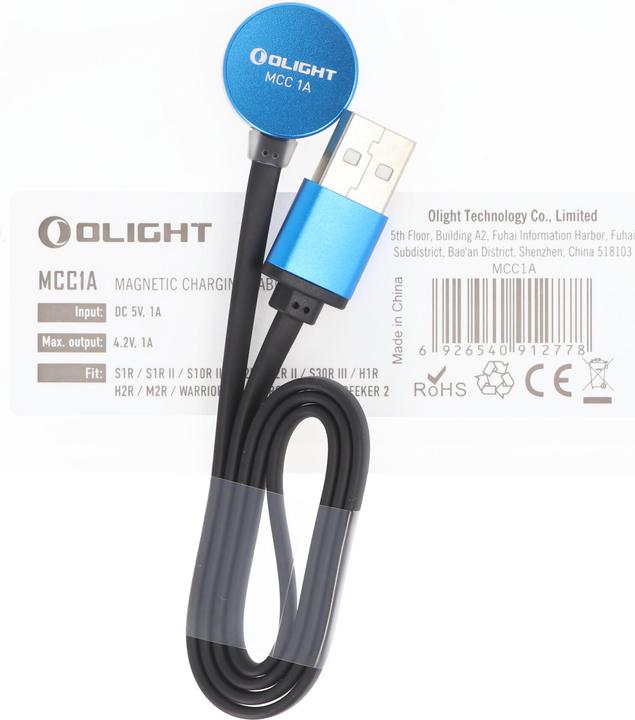 Actual product image Olight MCC-1A magnetic charging cable for M2R, S1R, S2R, H1R, Warrior X, MCC1A