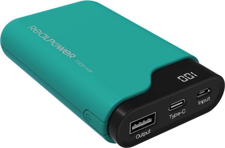 RealPower PB-7500C Powerbank USB-C In/Out, Micro USB In, USB Out and... (7500 mAh, 27 Wh)