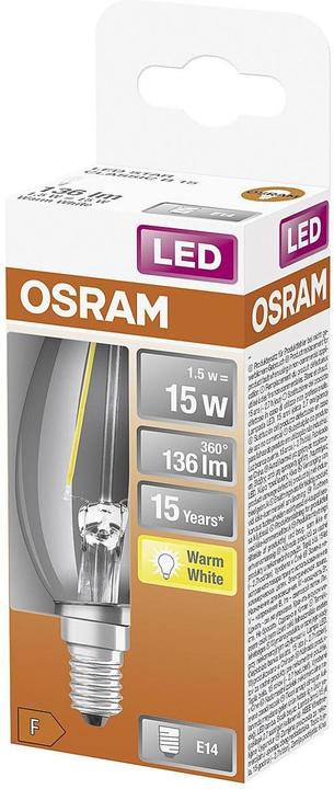 Actual product image Osram Star Classic B (E14, 15 W, 136 lm, 1 x, F)