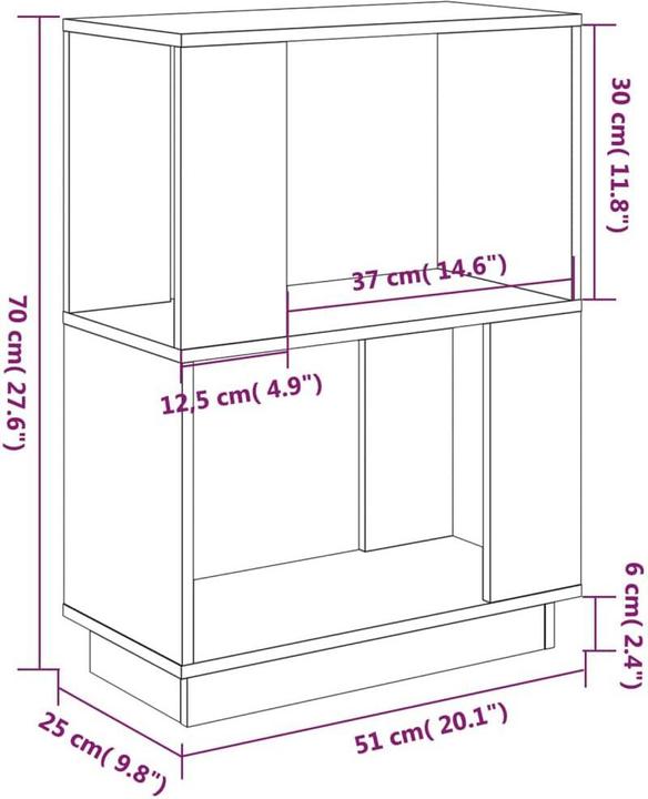 Immagine prodotto vidaXL Bücherregal (51 x 25 x 70 cm)