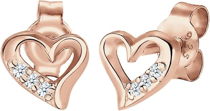 Diamore Ohrstecker mit Herz-Motiv und Diamanten (925 Sterling Silber)