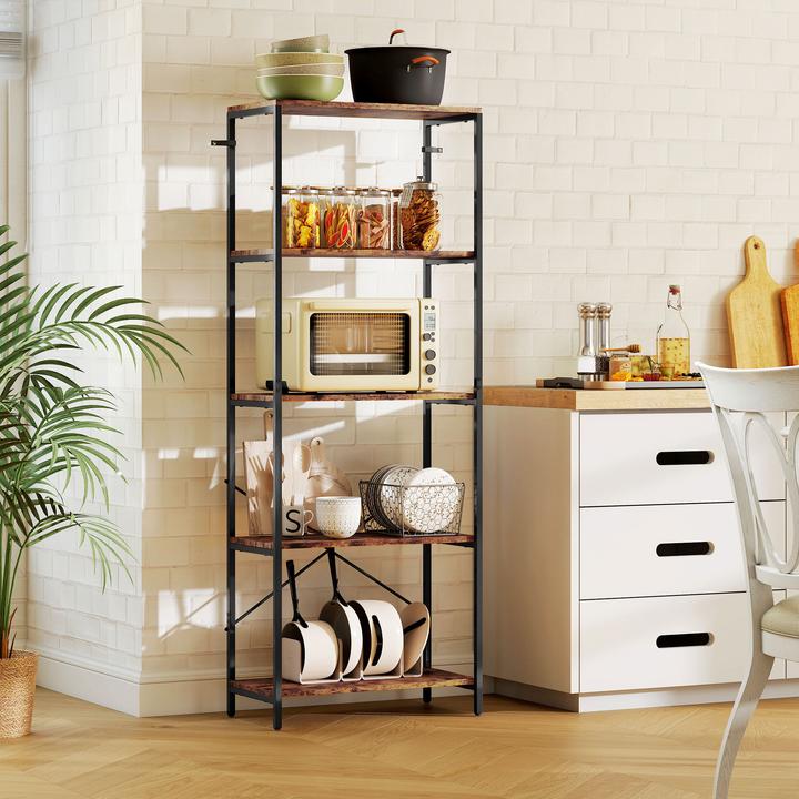 Immagine prodotto Homcom Bücherregal Metall Rustikal-Braun (30 x 30 x 170.50 cm)