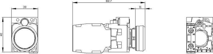 Produktbild Siemens Drucktaster Druckknopf, 1S+1Ö 3SU1100-0AB50