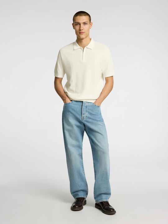 Produktbild Selected Homme Slhcran Ss Knit Structure Half Zip Polo (L)