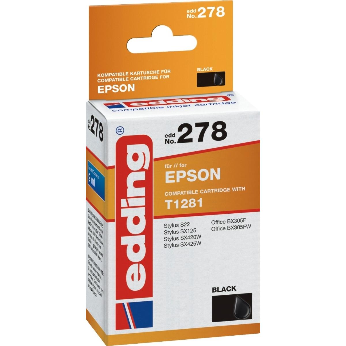 Edding, Druckerpatrone, TINTE ERS.EPSON T1281 (BK)