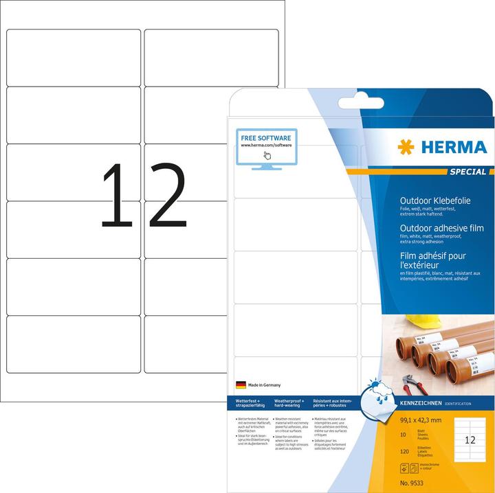 HERMA Weatherproof labels A4