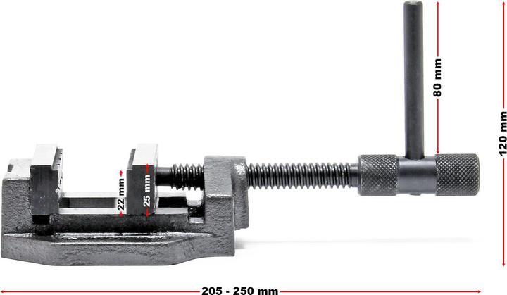 Immagine prodotto Wiltec Morsa per macchina 75 mm Morsa per officina Morsa per trapano (75 mm)