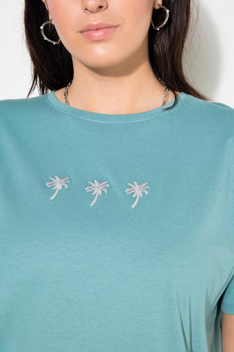 Immagine prodotto Studio Untold T-shirt con ricami di palme e scollo rotondo (46, 48)