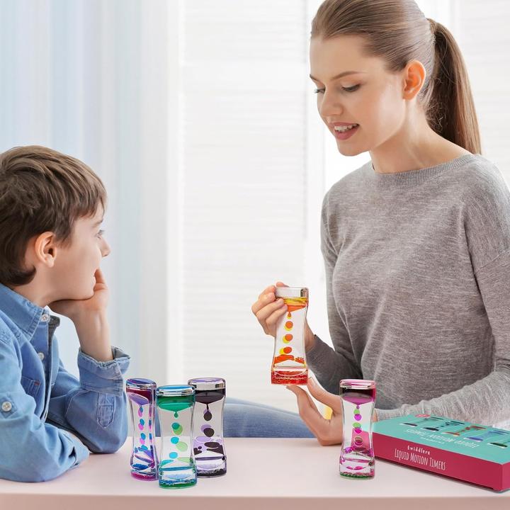 Actual product image The twiddlers Liquid hourglass toy