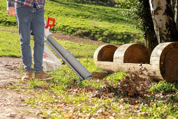 Actual product image Ikra 3-in-1 Leaf Vacuum Blower Shredder with 2 Rechargeable Batteries & Dual Charger (Rechargeable battery operated, Leaf blower, Leaf vacuums)