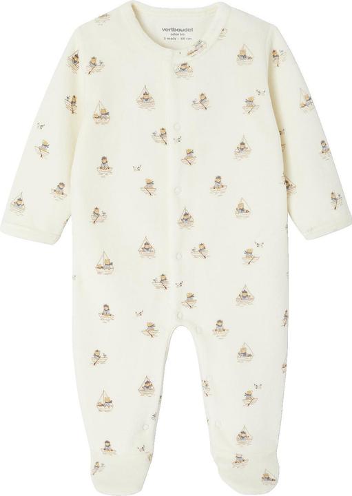 Image du produit Vertbaudet Bio-Kollektion: 3er-Pack Baby Samt-Strampler mit Fuss (62)