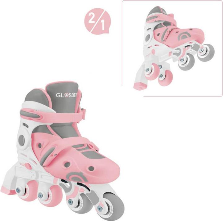 Actual product image Globber LEARNING SKATES 2in1 pastel pink, size 26-29 (26, 27, 28, 29)