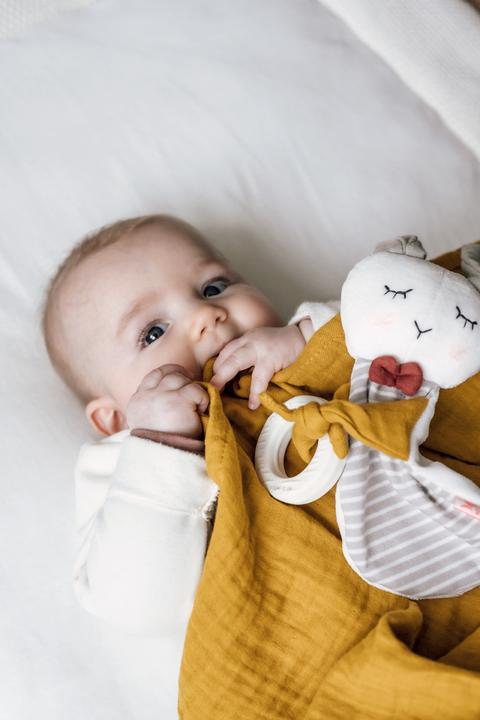 Actual product image Kikadu Teething Ring Bunny Boy (3 Months)