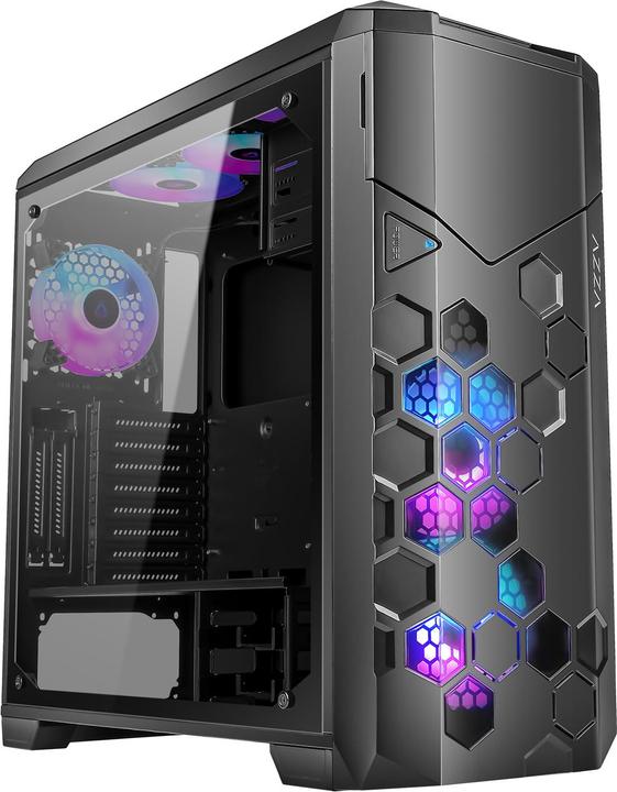 Actual product image Azza Geh Fulltower ATX Storm 6000B ARGB(Win-Glass,4xRGB)2xUSB (ATX, E-ATX, mATX)