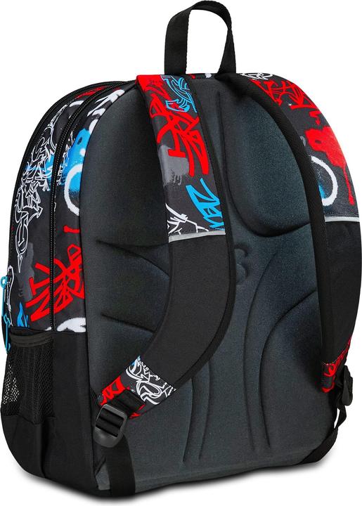 Actual product image Seven Adavanced Pockets Black Red School Backpack (33 l)