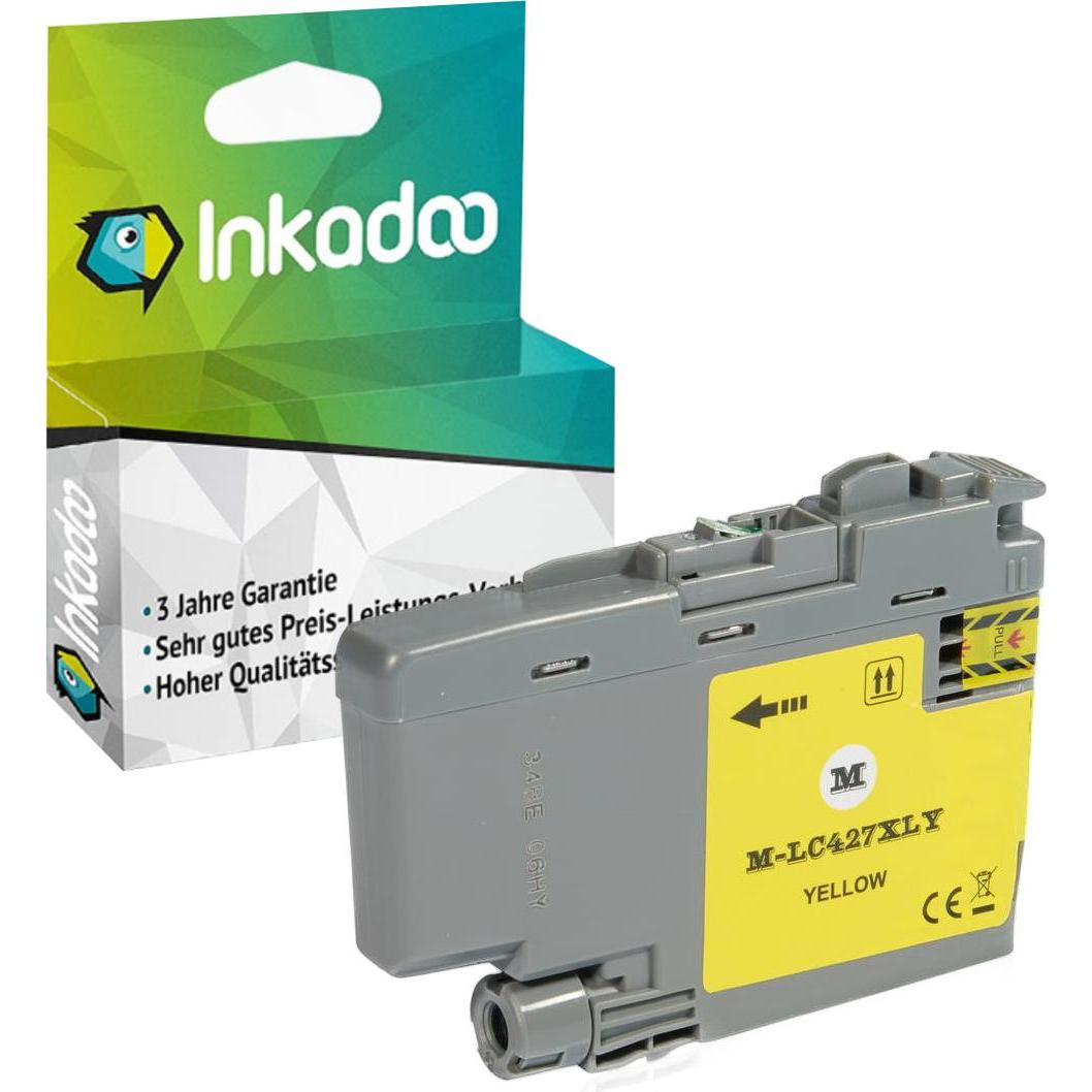 Inkadoo, Druckerpatrone, Kompatibel Tinte für Brother LC-427XL (Y)