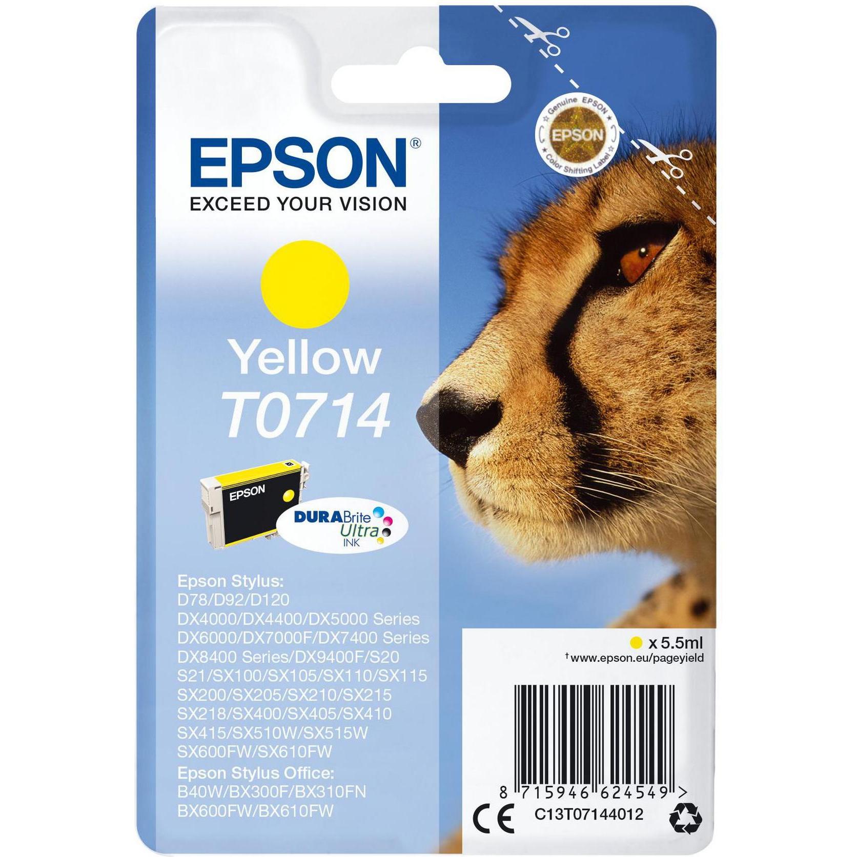Epson, Druckerpatrone, T0714 Yellow Ink 5.5 ml