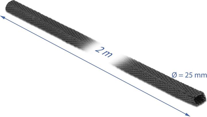 Produktbild Delock Gewebeschrumpfschlauch 2 m x 25 mm Schrumpfungsrate 2:1 schwarz (1 x)