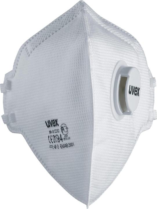 Actual product image Uvex Safety silv-Air class.3310 8763310 Fine dust mask with valve FFP3 15 pcs. DIN (FFP3, 15 x)