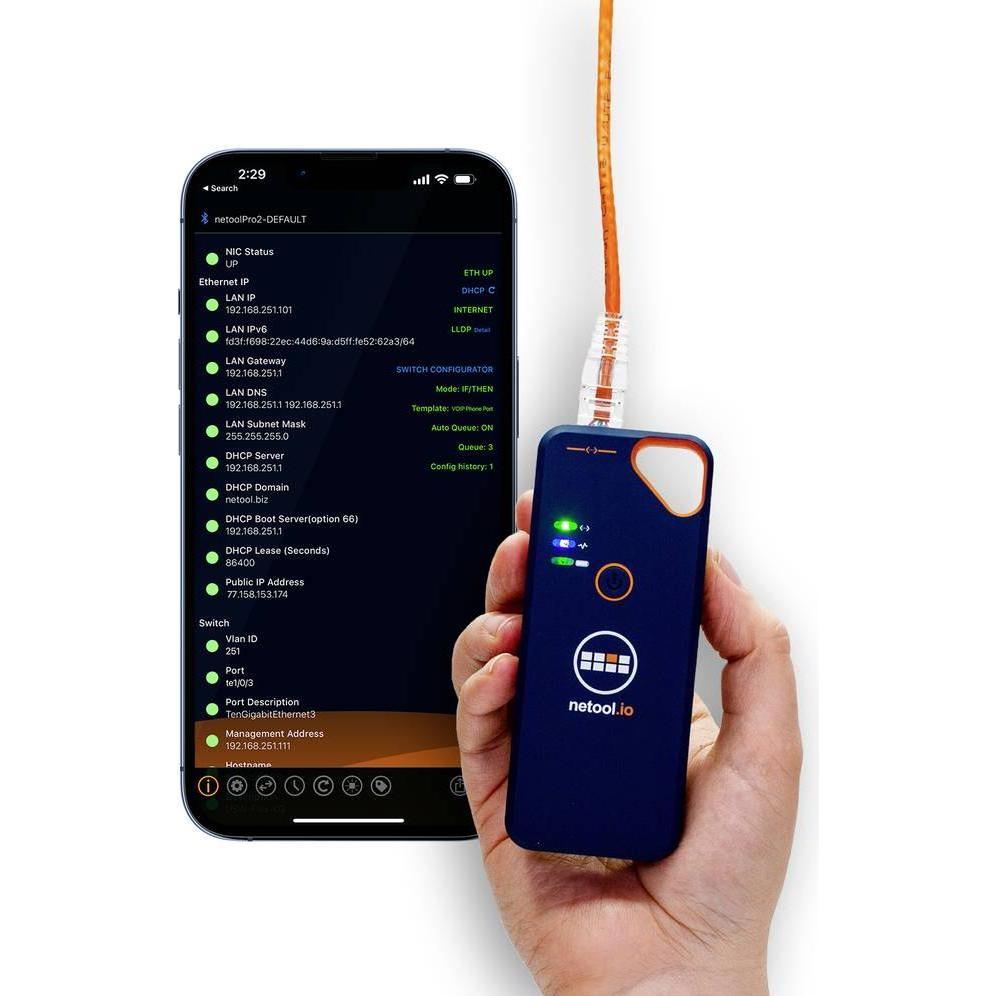 Netpeppers, Multimeter, Netzwerkverkabelung-Tester, netool.io Pro2 Smarter Netzwerktester, 4-Pack