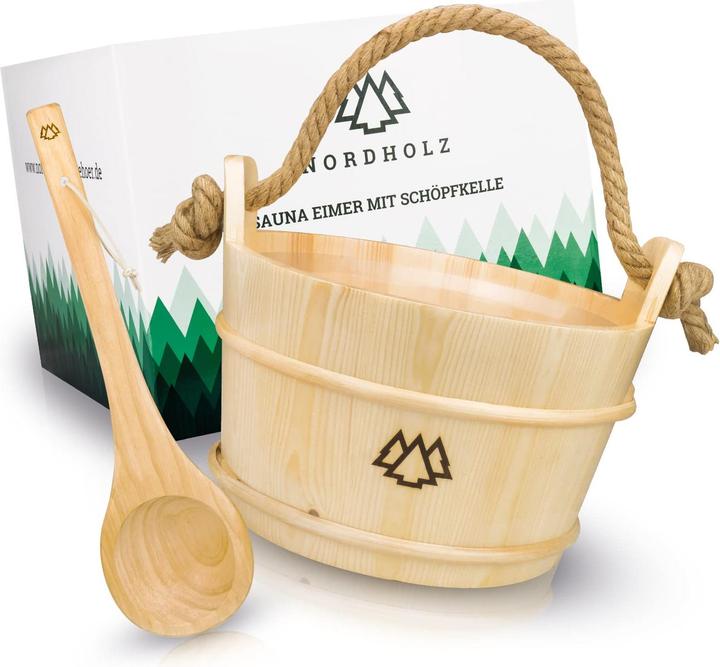 Image du produit Nordholz Seau pour sauna avec louche, épicéa nordique