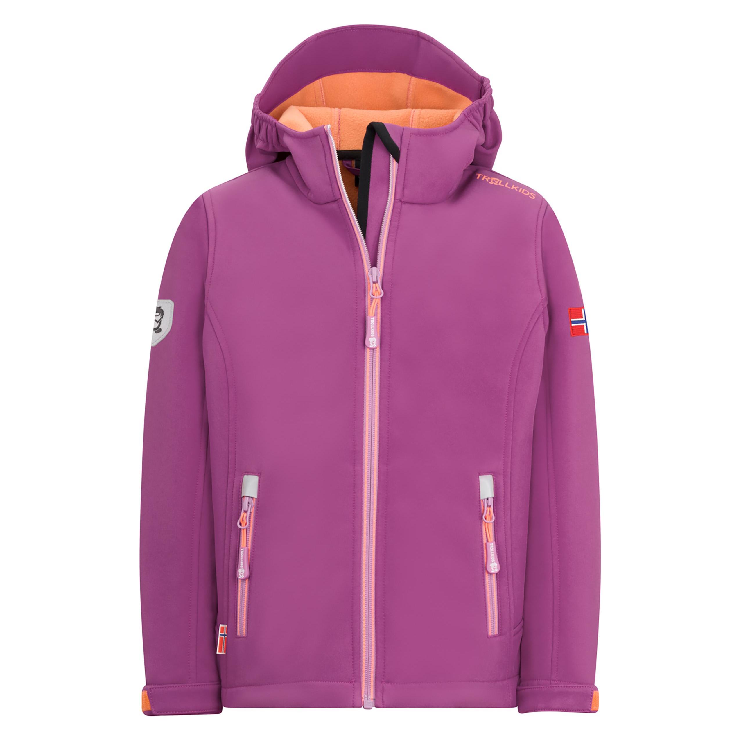 Trollkids, Meisjes, Outdoor Jassen, Meisjesjas Trollfjord (176), Oranje, Roze, 176