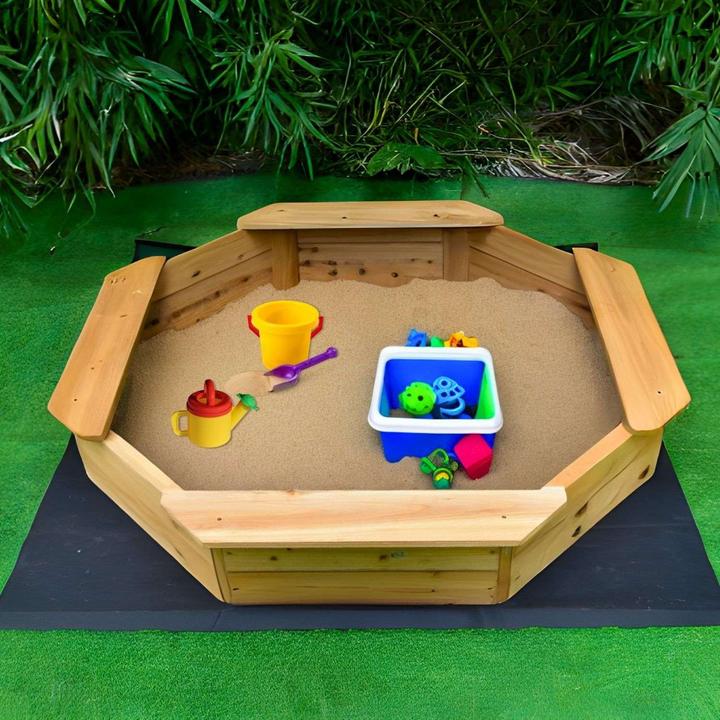 Image du produit Coemo 6-eckiger Sandkasten Sally Holz Braun