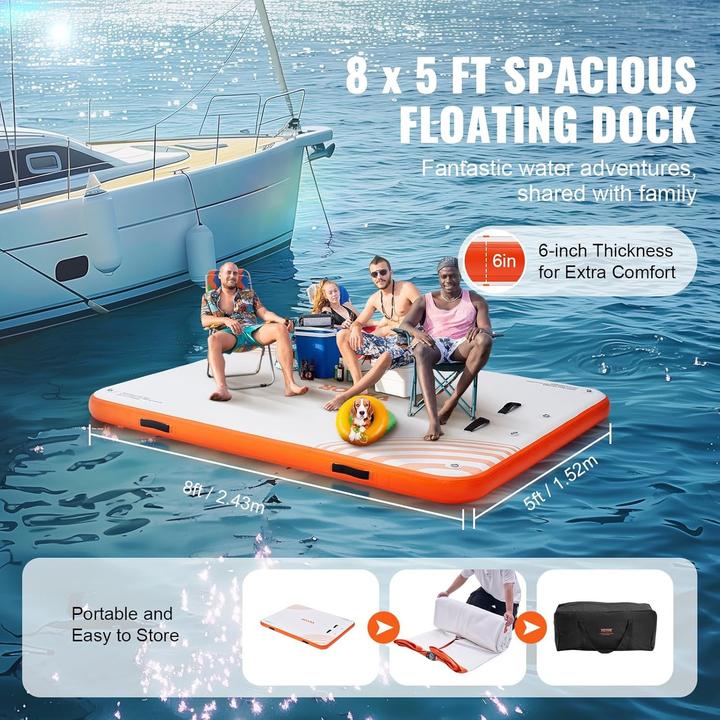 Actual product image Vevor Inflatable Floating Dock Platform