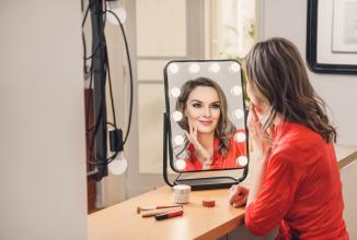 Immagine prodotto Humanas specchio cosmetico HS-HM01 specchio per il trucco con illuminazione a LED - nero