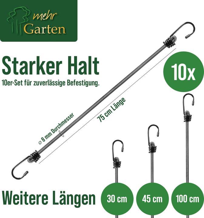 Produktbild Mehr Garten Multifunktionale Spanngummis mit Kugel | 10er Set