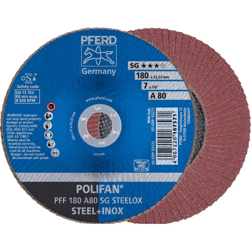 Pferd, Schleifmittel, Grinding wheel PFF 180 A SG STEELOX 80 (80)