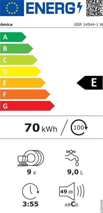 Label énergétique Amica GSP14544W
