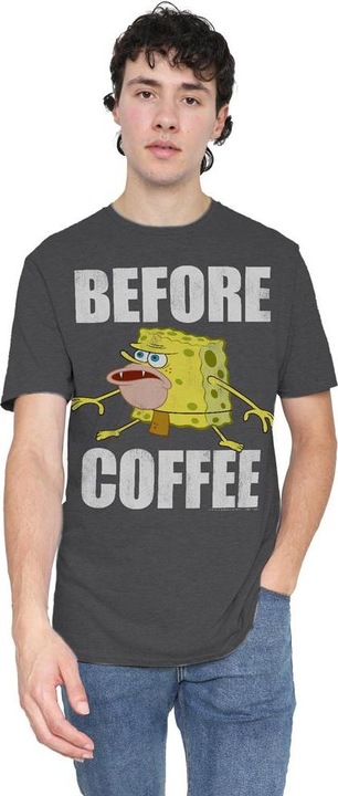 Immagine prodotto Spongebob Squarepants Before Coffee Meme Maglietta Adulto Unisex (XXL)
