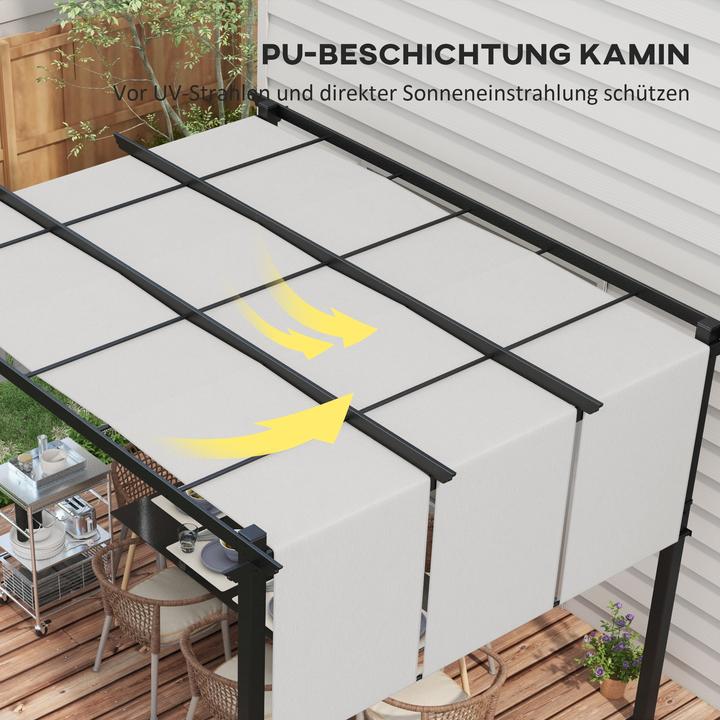 Immagine prodotto Outsunny Pergola Stahl, Polyester Hellgrau (357 cm, 296 cm)