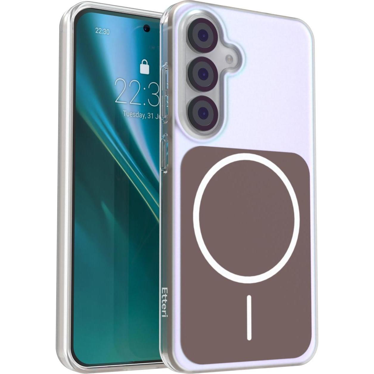 Etteri Hidden Pearl case for Samsung S25 brown (Samsung Galaxy S25), Cover smartphone, Marrone, Trasparente