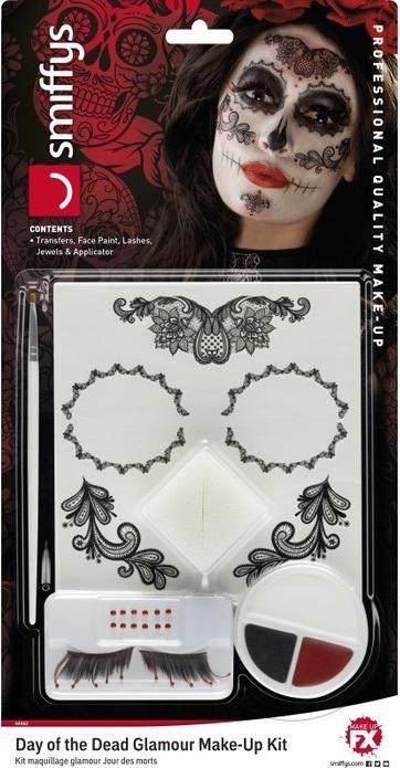 Produktbild Smiffys Makeup Set: Tag der Toten (Künstliche Wimpern)